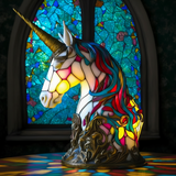 Unicórnio – Lâmpada em vitrais