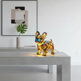 Bulldog Francês - Lâmpada em Vitral