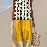 Leah | Vestido Midi Colorblock com Poás