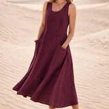 Luna | Vestido Midi A-Linha Confortável