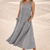 Luna | Vestido Midi A-Linha Confortável