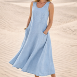 Luna | Vestido Midi A-Linha Confortável