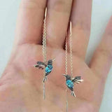 Brincos com colibri em esmalte e zircônias