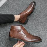 Parker™ | Botas Dobbelt-Monk-strap em Couro Sintético