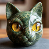 Gato Preto - Escultura mística luxuosa de gato preto