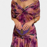 Florendra | Vestido Longo com Padrão Floral e Decote em V