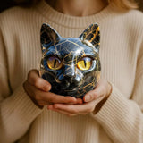 Gato Preto - Escultura Mística Luxuosa de Gato Preto
