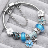 Pulseira Vintage Azul em Prata