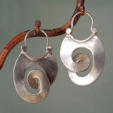 Brincos Vintage de Prata com Espiral