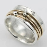 Anel vintage em ouro com camada em prata