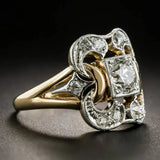 Anel vintage em ouro com zircão