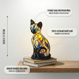 Gato Místico - Lâmpada em Vitral