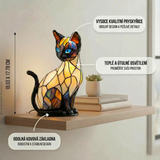 Gato Místico - Lâmpada em Vitral