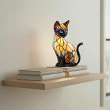 Gato Místico - Lâmpada em Vitral