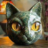Gato Preto - Escultura mística luxuosa de gato preto