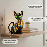 Gato Místico - Lâmpada em Vitral